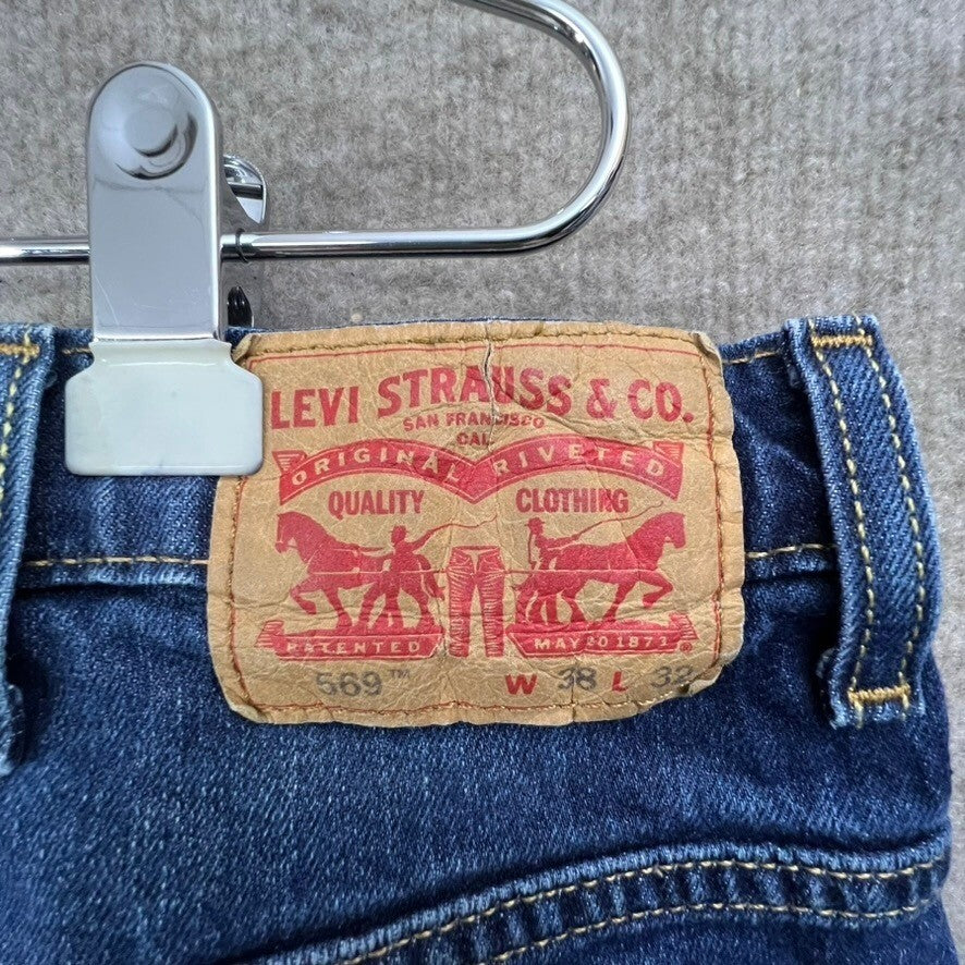 Levi's 569 Loose Straight Fit Men's Jeans, Dark Wash, W38 L32, Cotton Blend