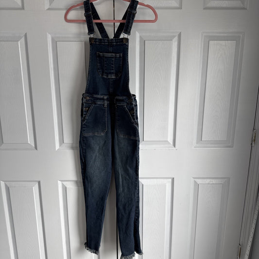 YMI Dream Bib Overall Vintage+stretch XS Women Distressed Raw Cuff Hem