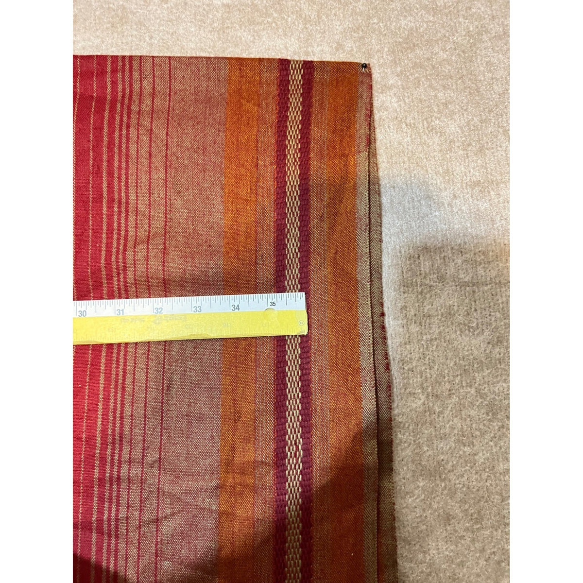 Woven Fringe Shawl Wrap Red Orange Striped Boho Festival Southwestern One Size