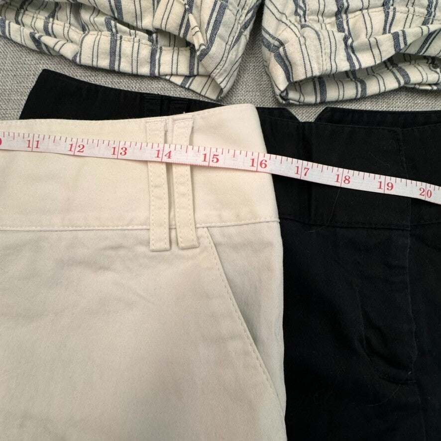 5 Pair Express 8P Women Flat Front Cuffed Cotton Shorts 4" Cuffed Short Rise y2K