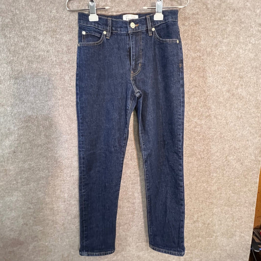 FRAME The Borrowed Jeans 24 Dark Wash Straight Leg Denim Classic Minimalist