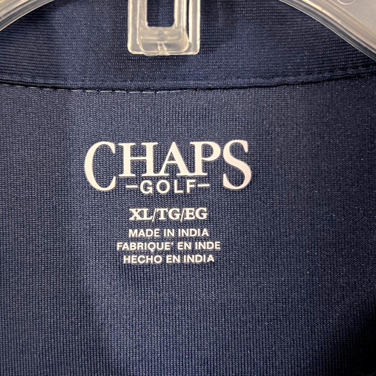 Chaps Golf Polo Shirt XL Blue Heathered Performance Golf Clubs Logo Casual