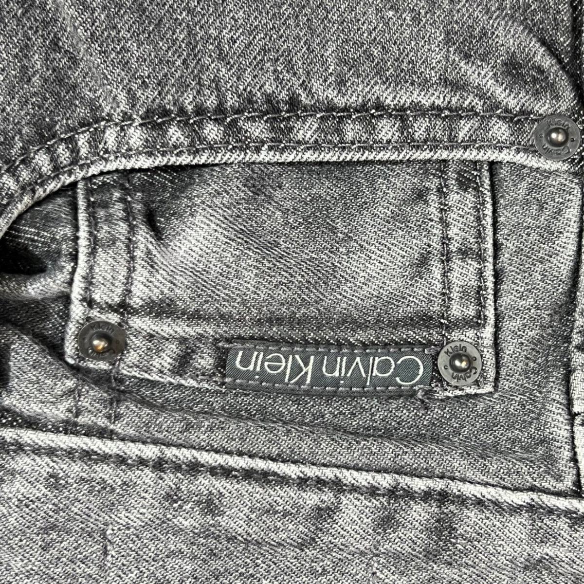 Calvin Klein Jeans Mens 34 Gray Acid Wash Straight Leg Denim Casual Streetwear