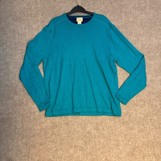 Jos A Bank Lg Teal Men's Sweater Preppy Casual 90s Style