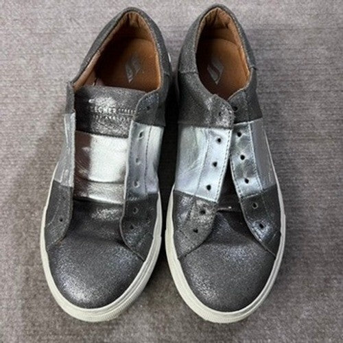 Skechers Street Los Angeles Silver Metallic Slip On Sneakers Size 7
