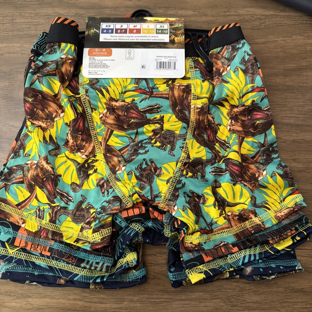 Jurassic World Boys Allover Print Multicolor Boxer Briefs, 2 4-Packs Size  M (8)