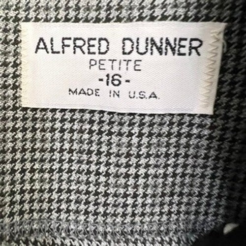 Alfred Dunner Petite 16 Blazer Houndstooth Black Collar Career Jacket
