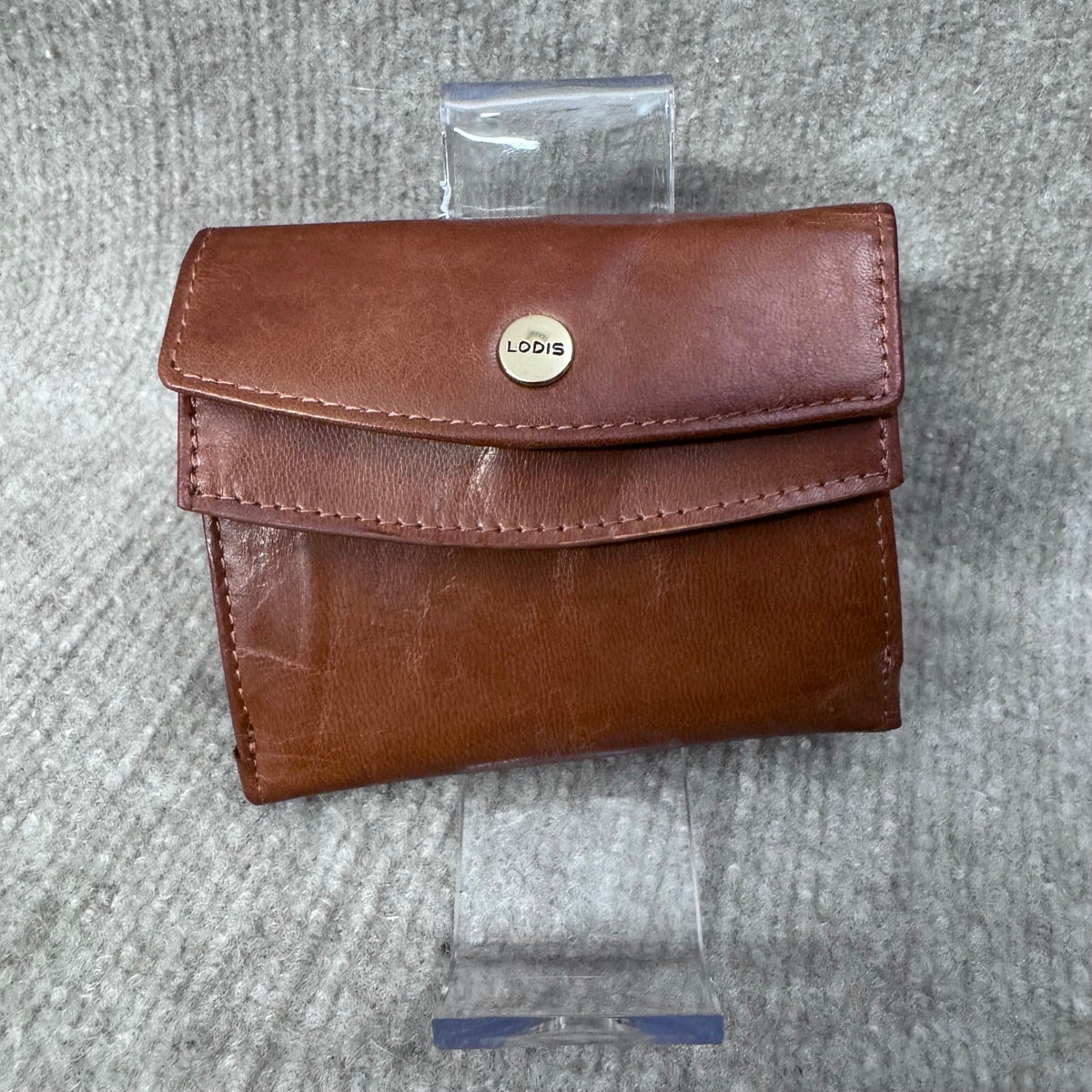 Lodis Leather Trifold Wallet Womens Brown Compact Minimalist Classic