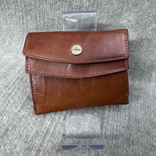 Lodis Leather Trifold Wallet Womens Brown Compact Minimalist Classic