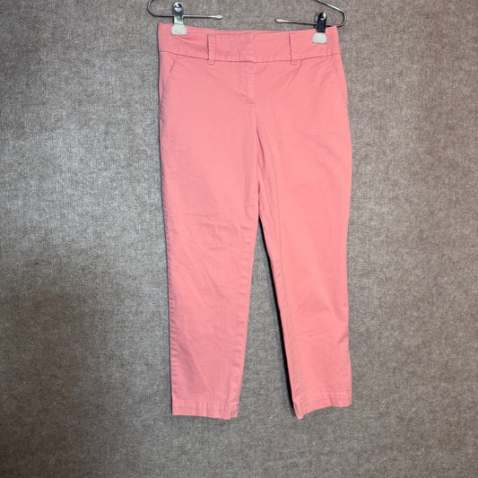 Talbots The Daily Ankle Pants Womens 2P Pink Stretch Chino Preppy Career
