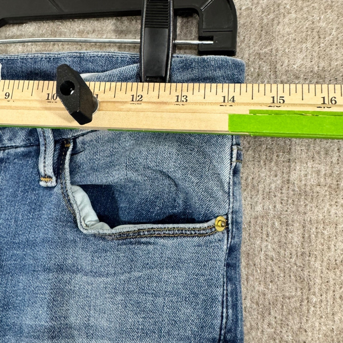 FRAME Le Crop Mini Boot Jeans Womens 27 Raw Hem Two Tone Denim Boho Minimalist