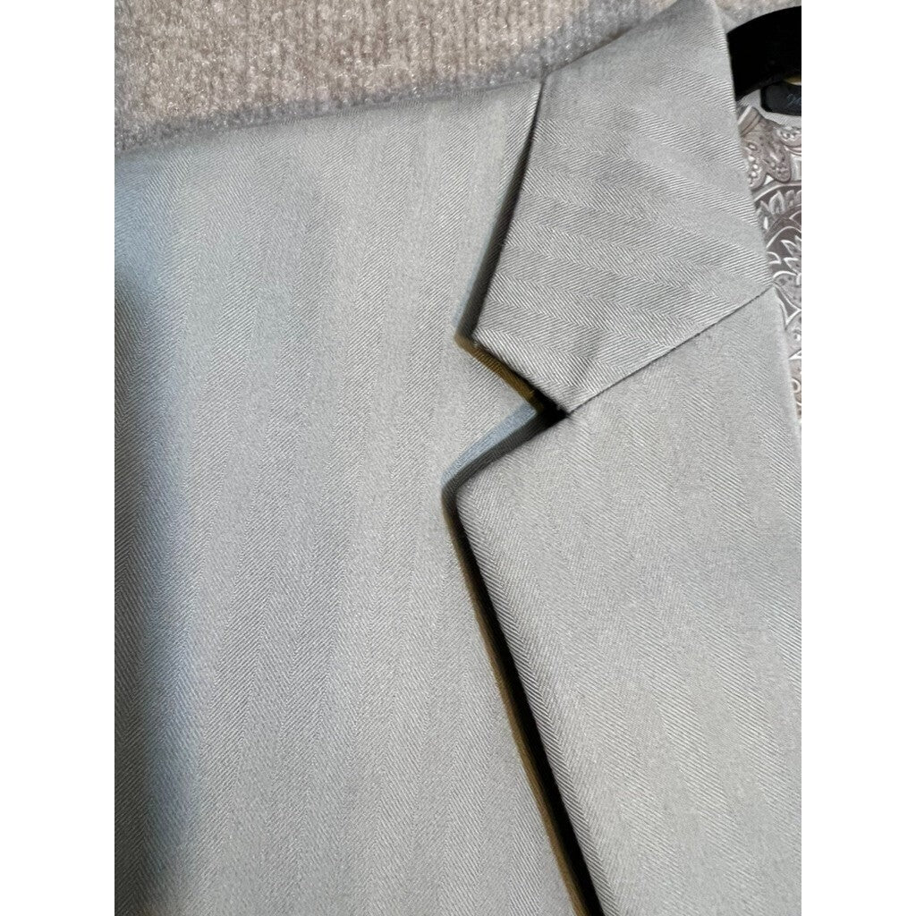 Concepts Blazer Men Size 40R Grey Herringbone Two Button Formal Business Casual