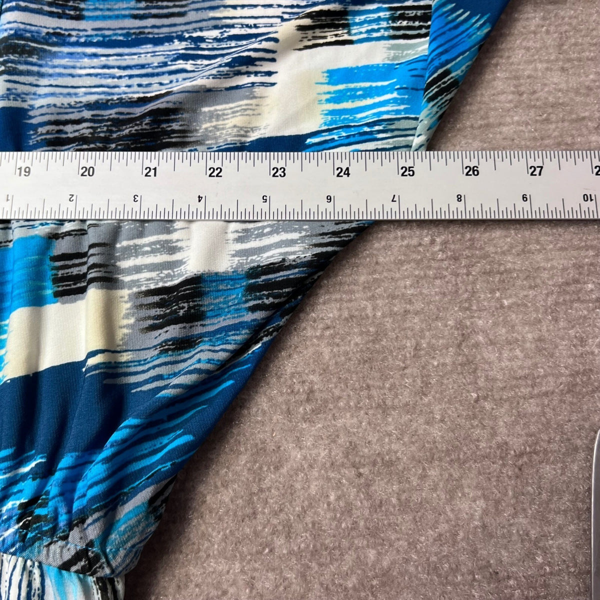 NWT Dressbarn Abstract Print Surplice 3/4 Sleeve Midi Dress Sz 14 Stretch Career