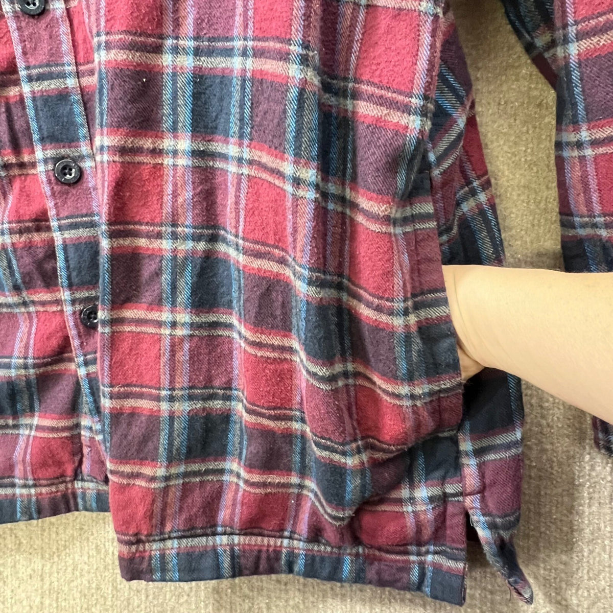 LL Bean XL Flannel Shirt Jacket Plaid Lined Mens Warm Oversized Pockets