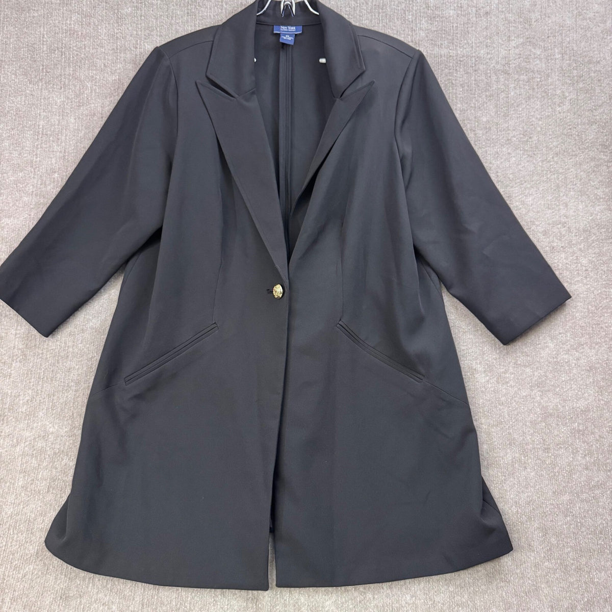 New York Clothing Company Black Blazer Jacket Women Plus Size 2X Single Button