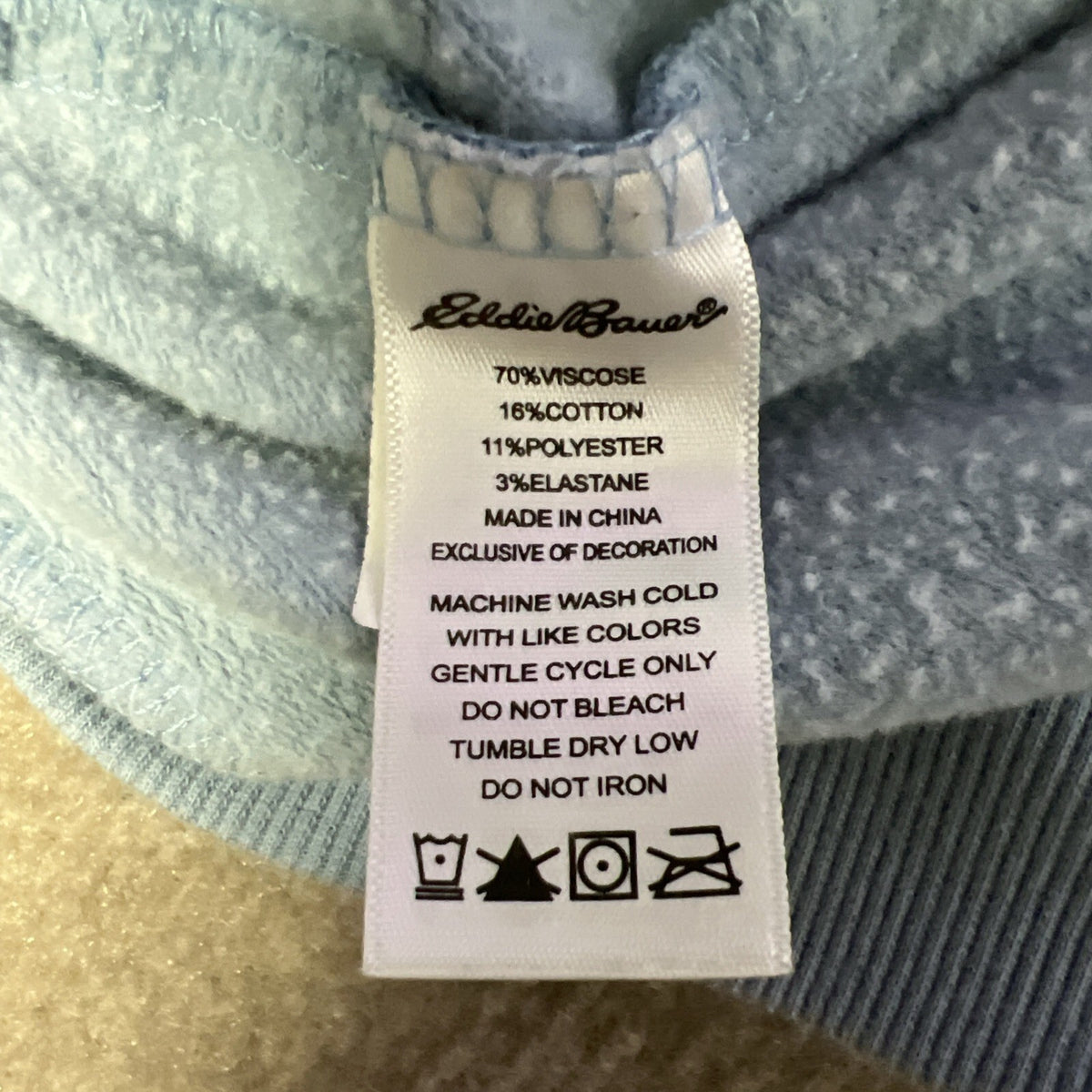 Eddie Bauer Men Full Zip Medium Blue   Hoodie Viscose Blend Soft Stretch