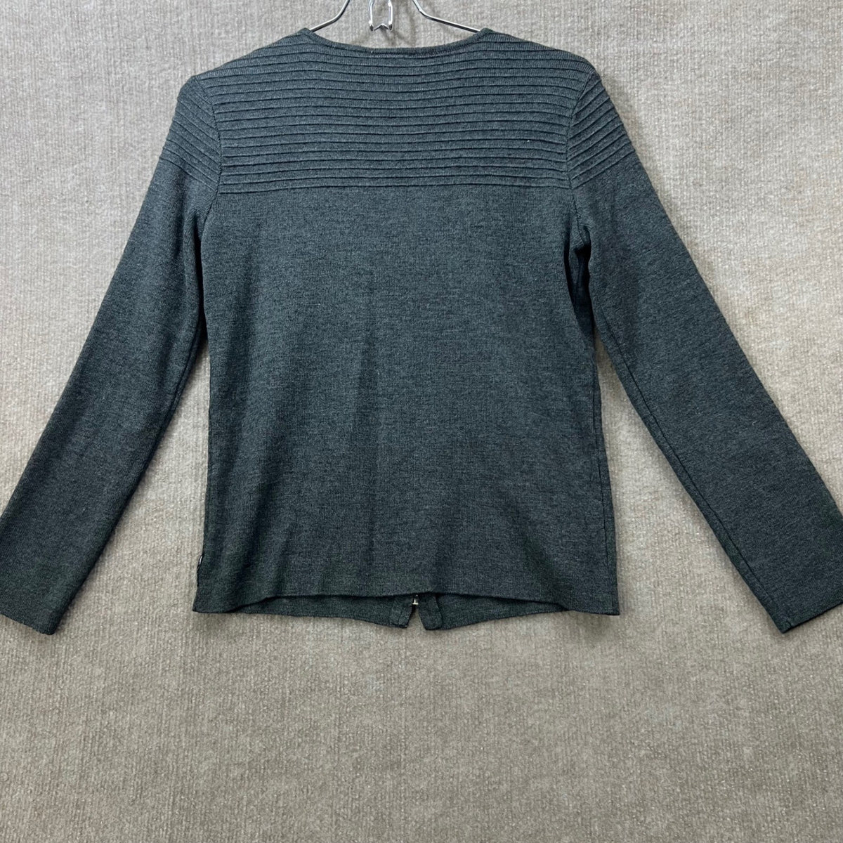 AX Armani Exchange Women Merino Blend Gray Zip Up Cardigan Sweater Size S
