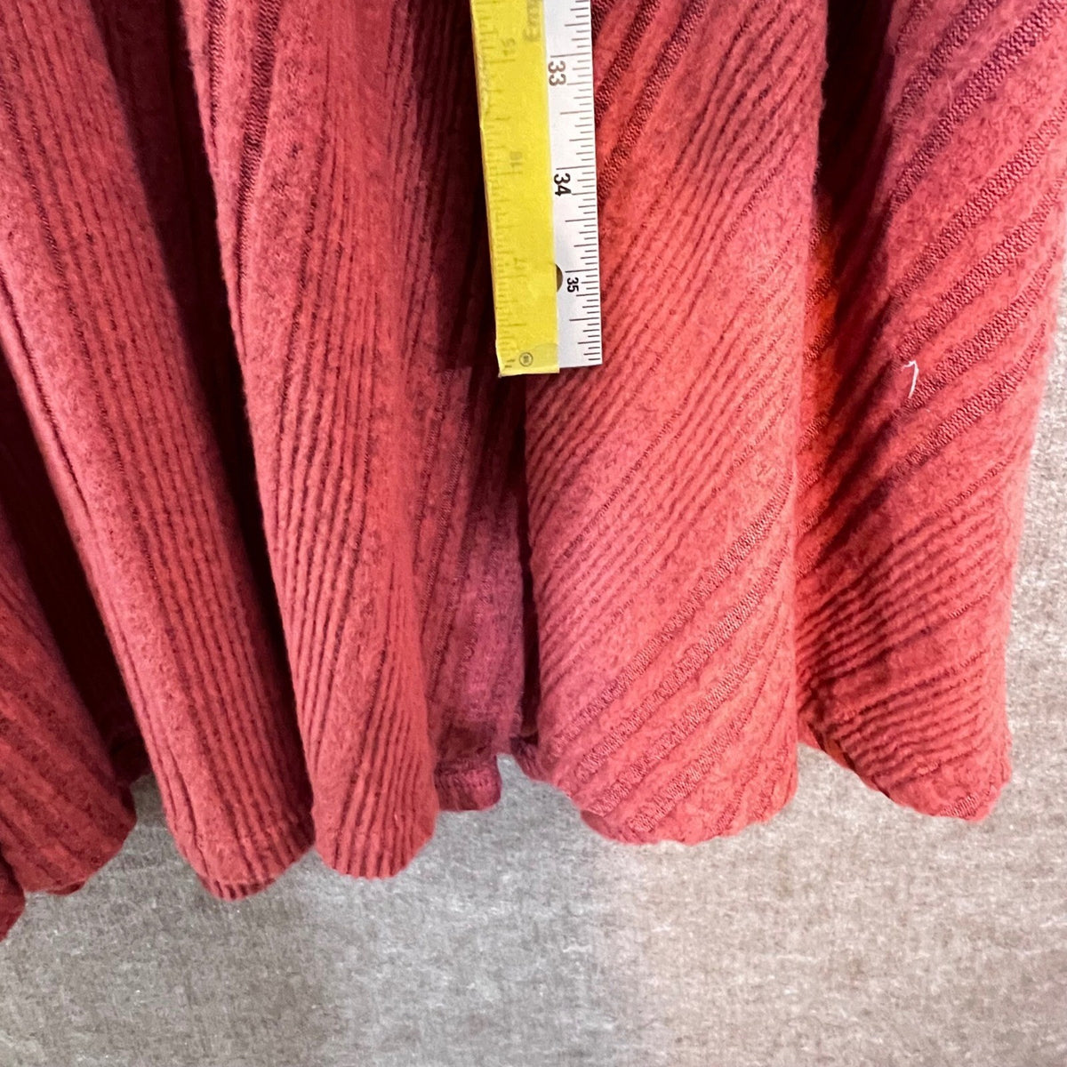 Fit & Flare Dress Women 3XL Rust Red Marled Ribbed Knit Long Sleeve Casual