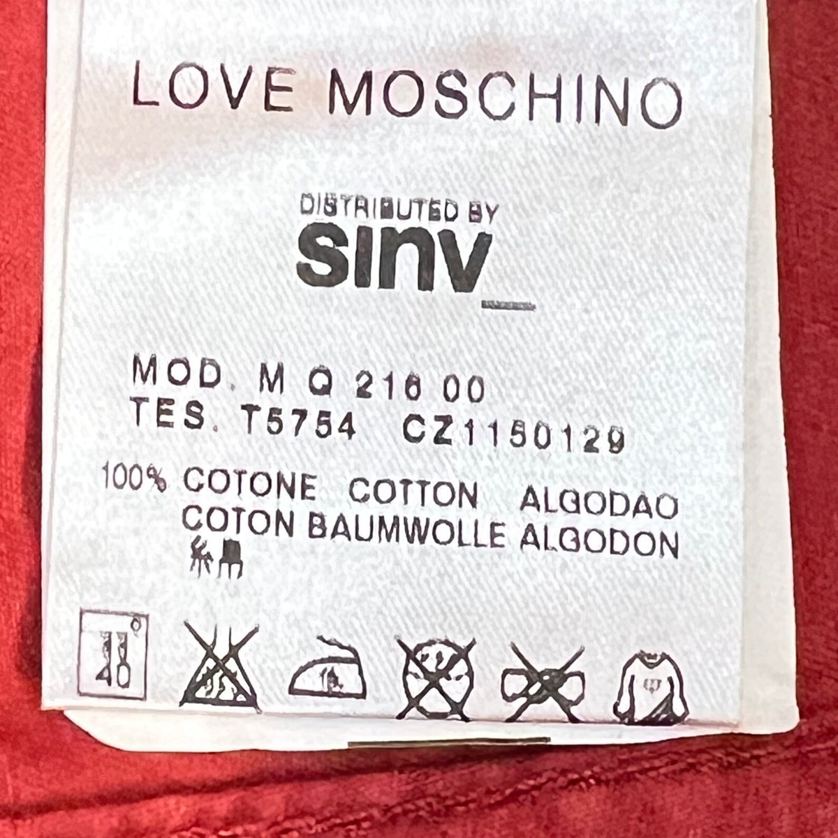 Love Moschino Tequila Bum Bum Pants Women 29 Red Regular Leg Cotton Designer