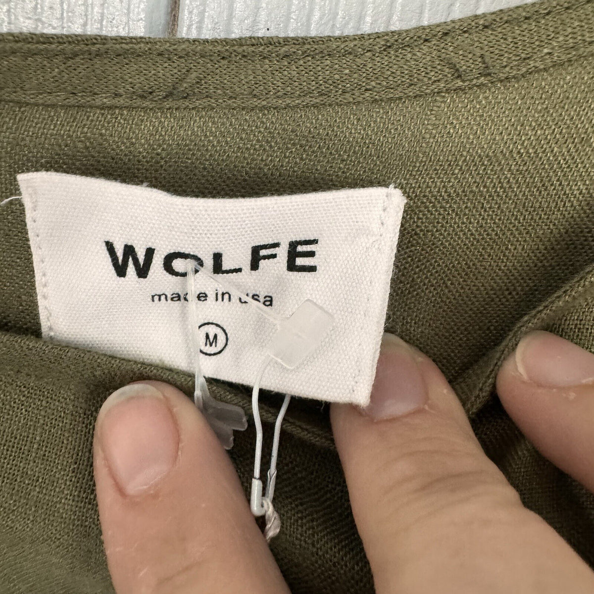 Wolfe the Label Green Linen Cutout Dress USA Med NWT
