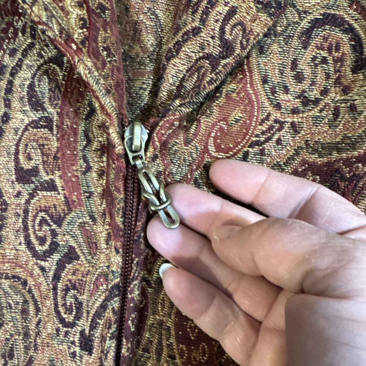 Bon Worth Women Blazer L Paisley Brocade Tapestry Boho zip