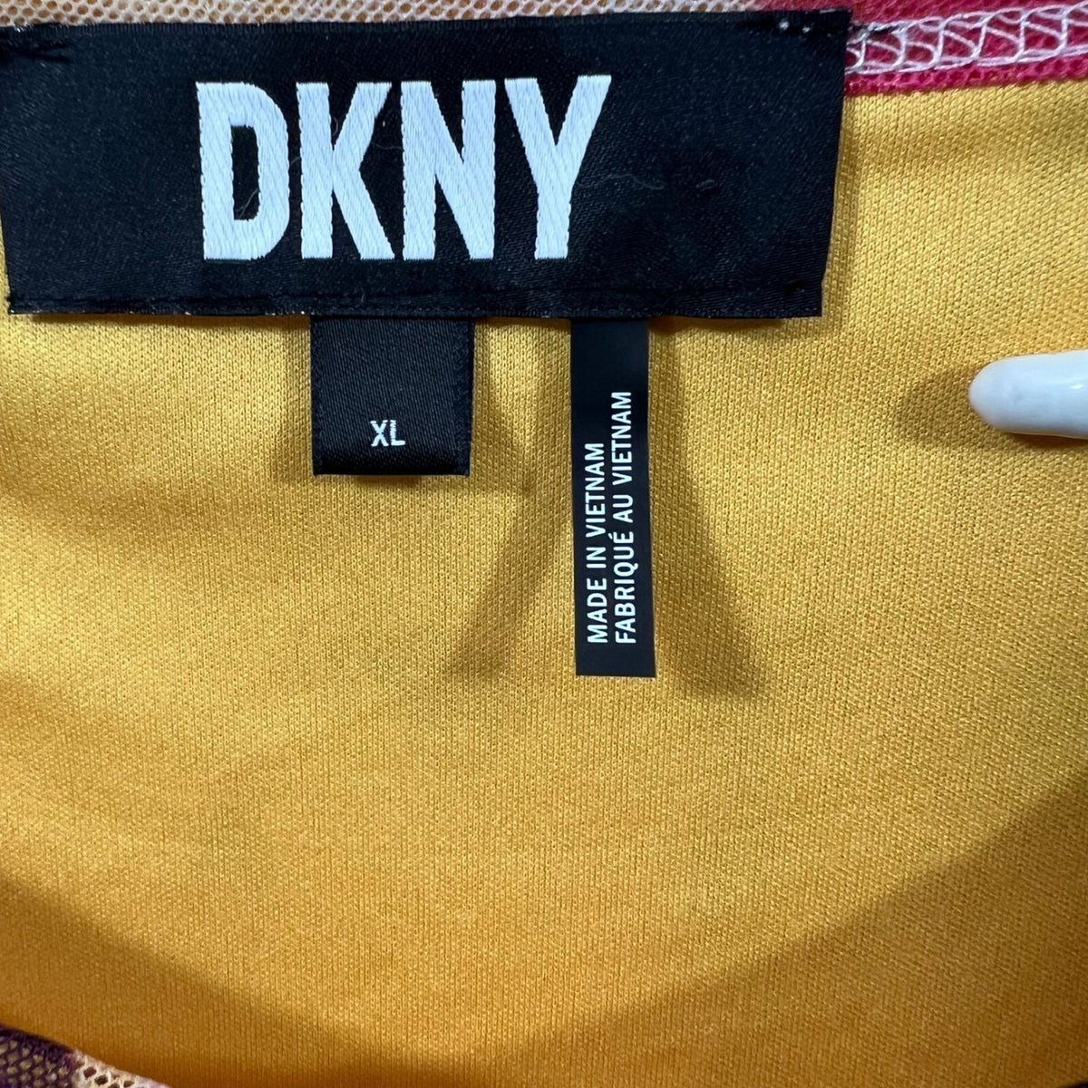 DKNY Floral Mesh Puff Sleeve Top Yellow Pink Orange Size XL