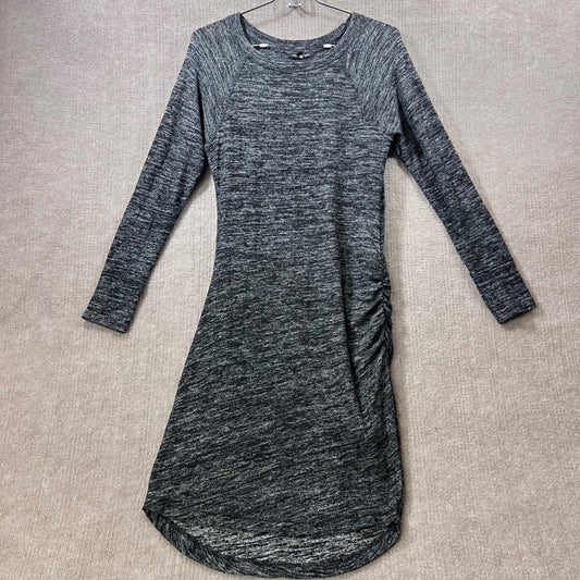 Banana Republic Dress Women Small Gray Long Sleeve Crew Snitty Ruched Minimalist