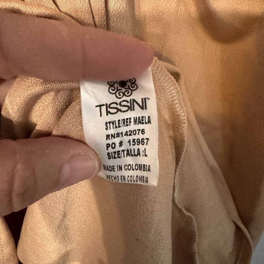 NWT Tissini L Nude Puff Shoulder Blouse Blusa Maela