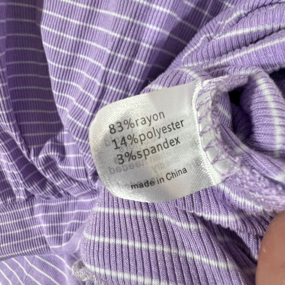 Lane Bryant Striped Top Womens 14/16 Purple Long Sleeve Stretchy Casual Stripe