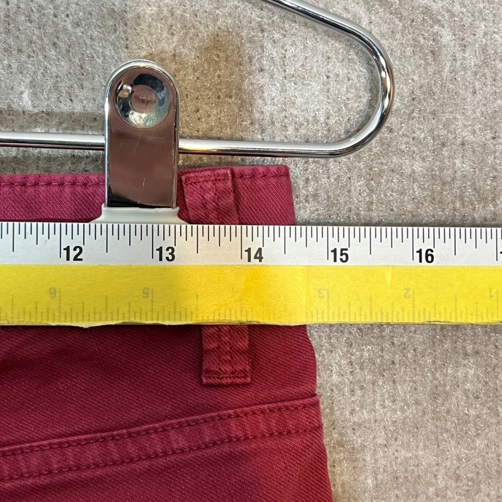Burberry Skinny Leg Pants Women 26 Red Cropped Low Rise Designer Casual Chic