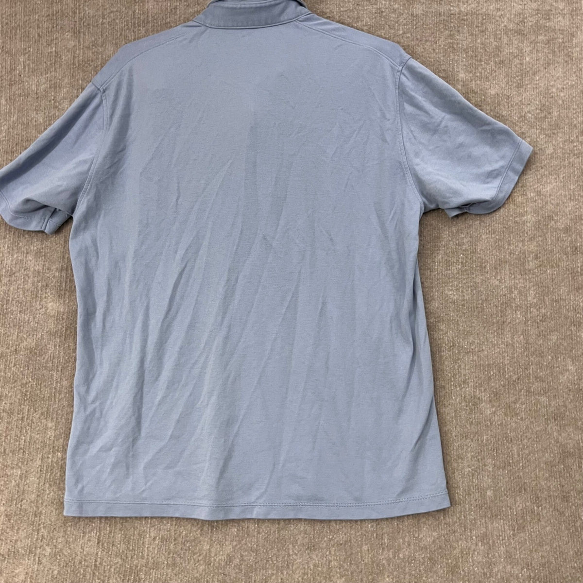Uniqlo AIRism Polo Shirt Men's Large L Short Sleeve Button Blue Casual