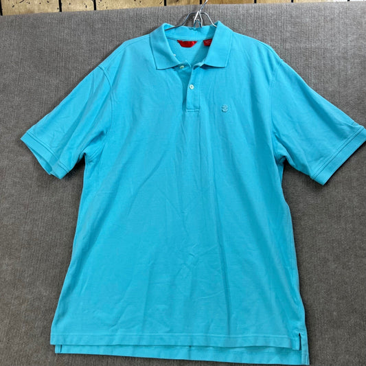 IZOD XL Mens Polo Shirt Short Sleeve Casual Classic Fit Turquoise Blue