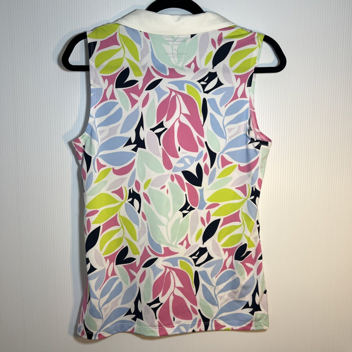 Tommy Bahama Golf Tennis Top Sleeveless Pink Blue Floral Tropical Sz Small