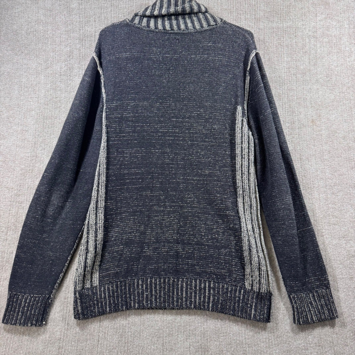 JB Holt Jefferson Shawl Collar Pullover Anorak Sweater Mens Large Black Tan