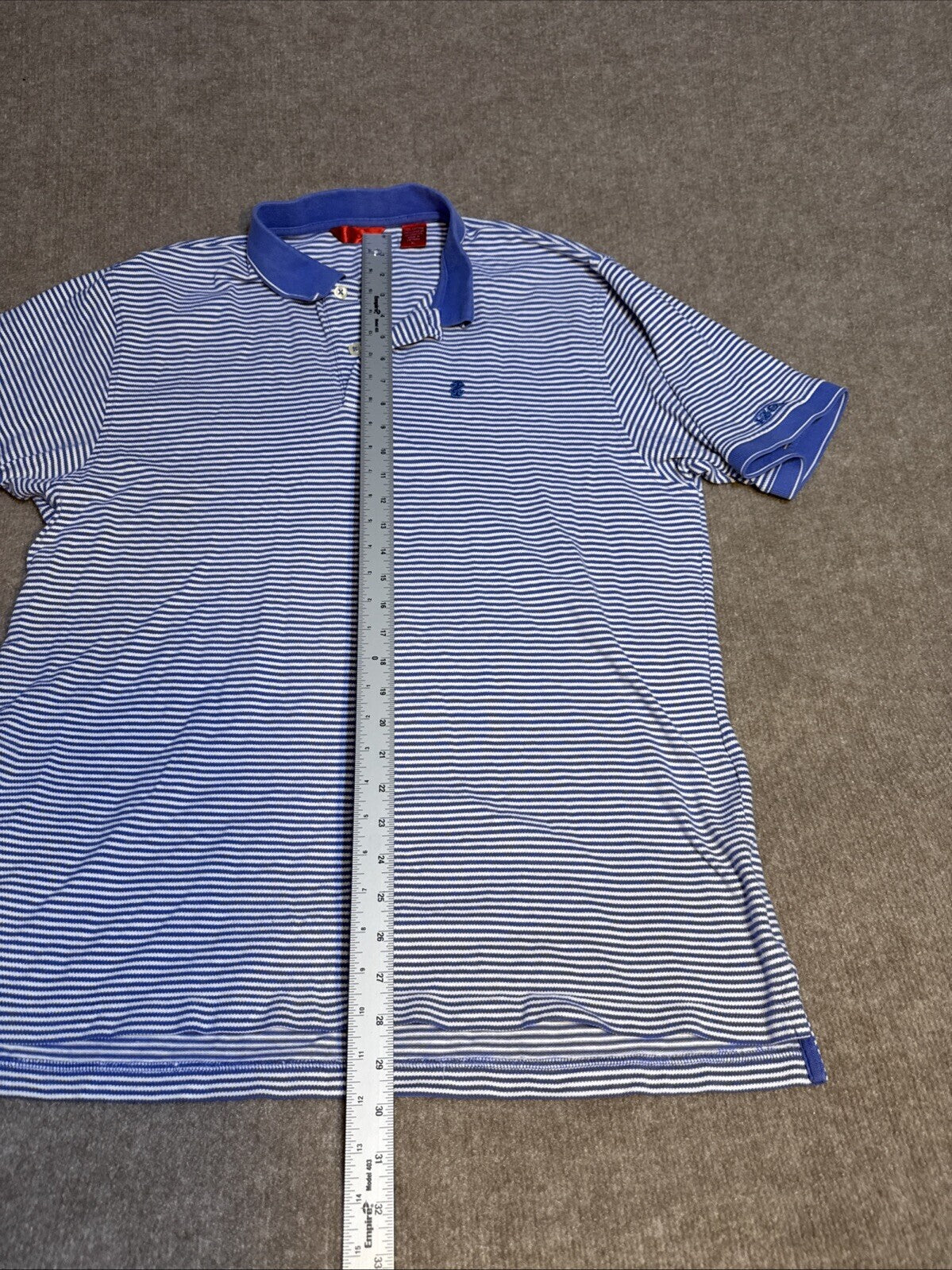 IZOD Men Collared 2 Button Polo Striped contrast collar XL Cotton