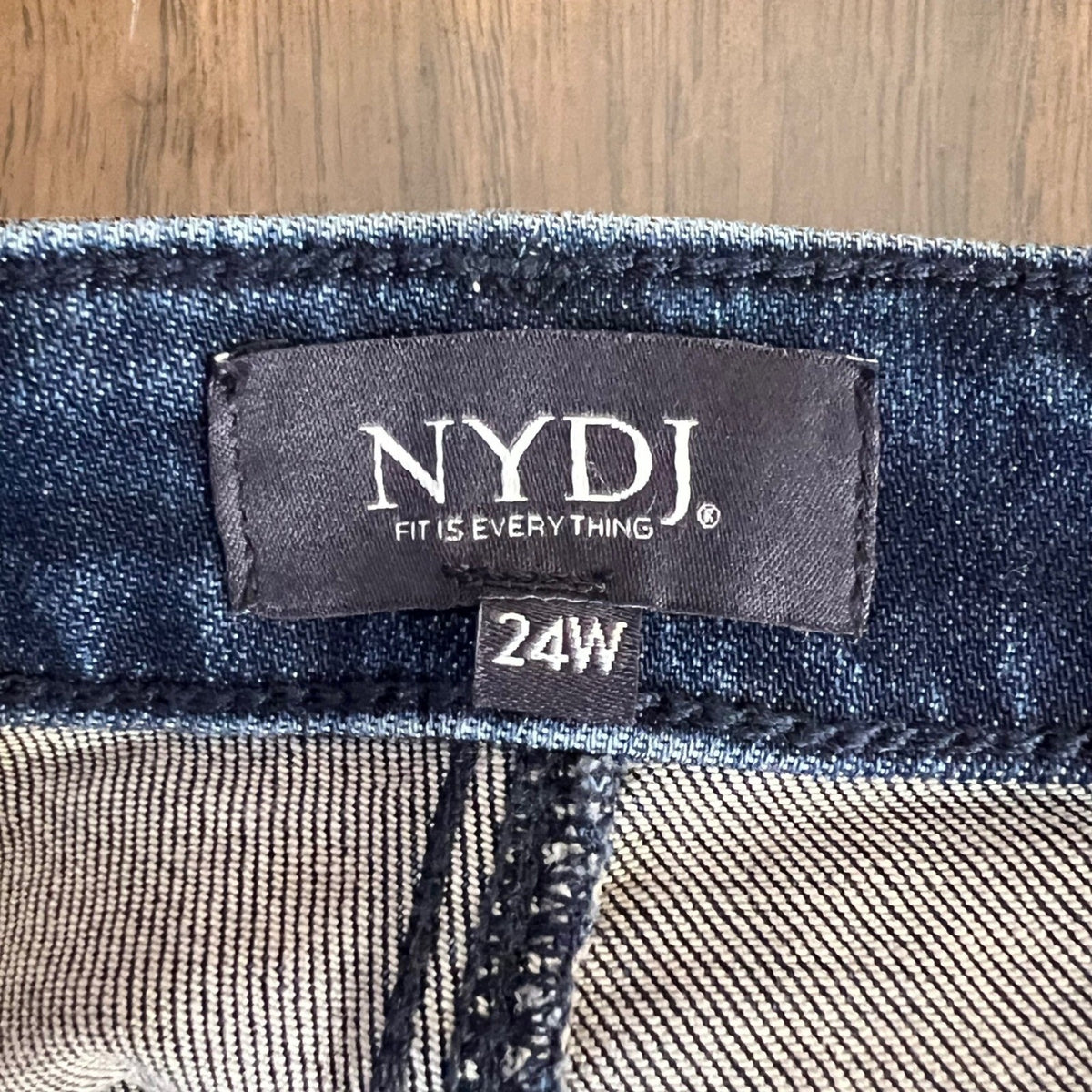 NYDJ Brooke Loose Straight Jeans Womens 24W Rhinestone Dark Wash Denim NWT