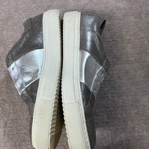 Skechers Street Los Angeles Silver Metallic Slip On Sneakers Size 7
