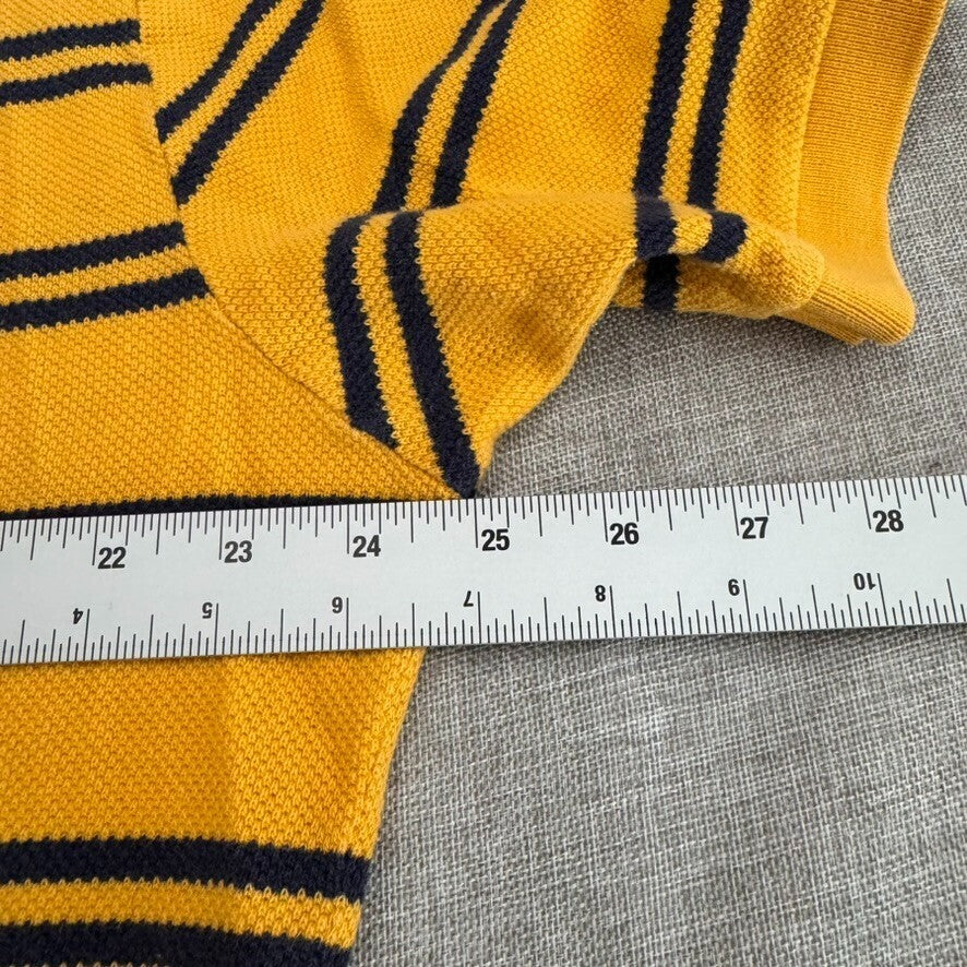Vintage Polo Ralph Lauren XXL Polo Shirt Yellow Blue Stripe Green Pony