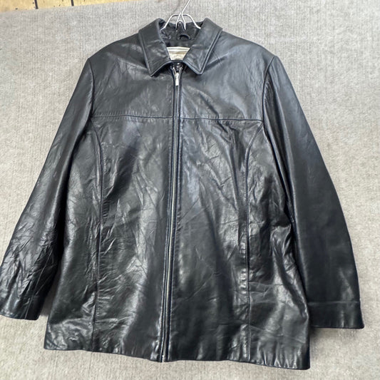 Wilsons Leather Pelle Studio XL Black Leather Jacket Thinsulate Insulated Coat
