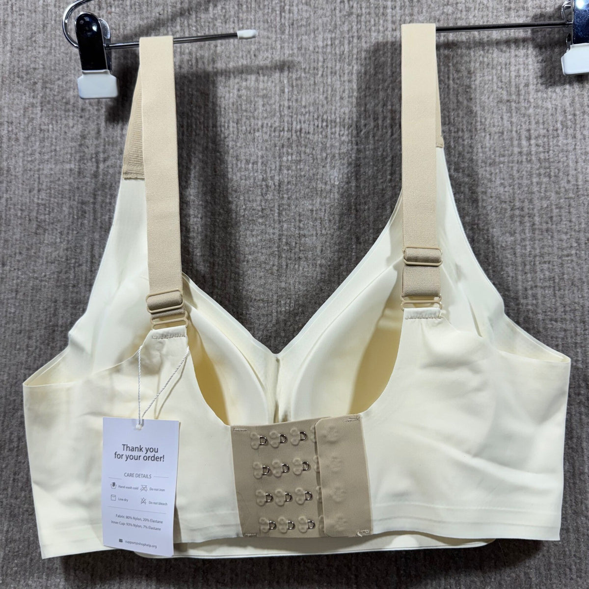 LushFitting 32C Seamless Comfort Wireless Bra Beige Support Everyday