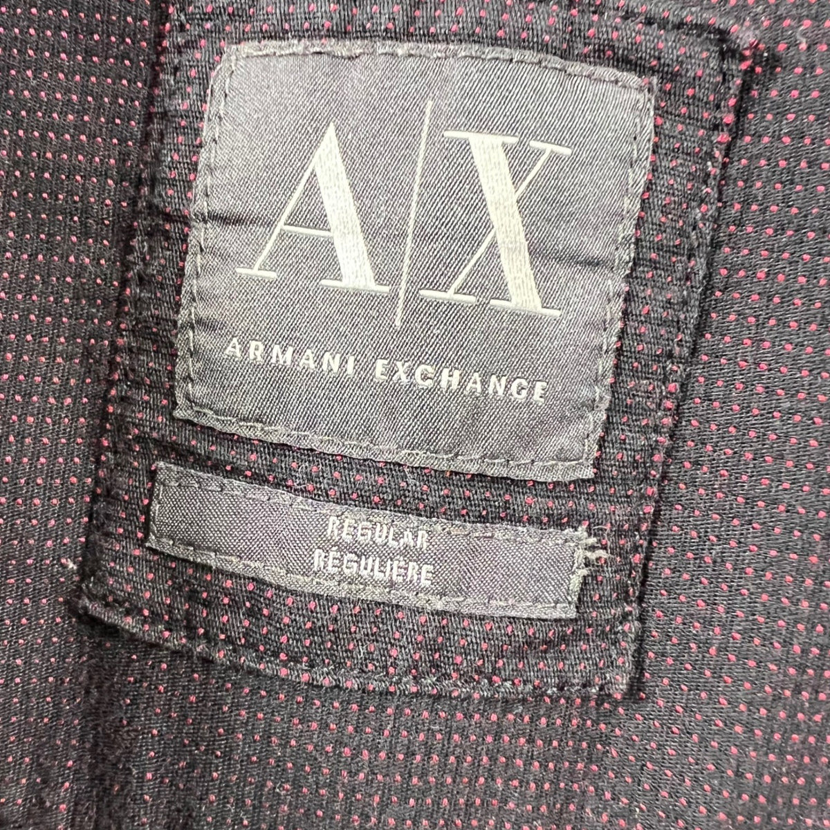 Armani Exchange Mens Button Down Shirt Dark Red  Long Sleeve M