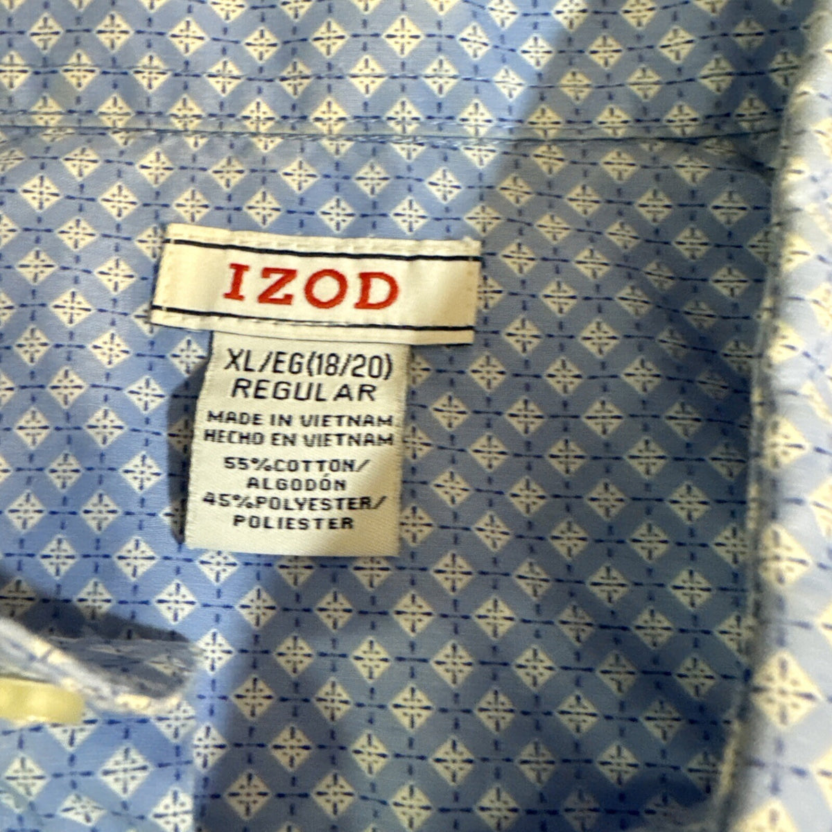 Izod Button Up Shirt Men XL Regular Long Sleeve