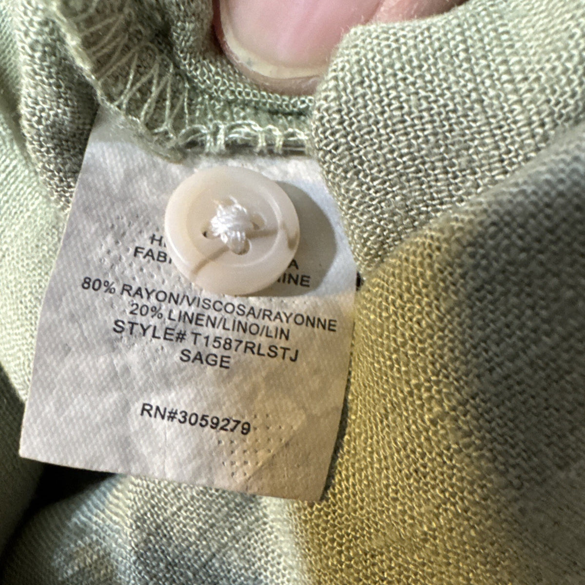Thread Supply Shirt XS Sage Linen Tunic Frayed Hem Lagenlook Festival Goblincore