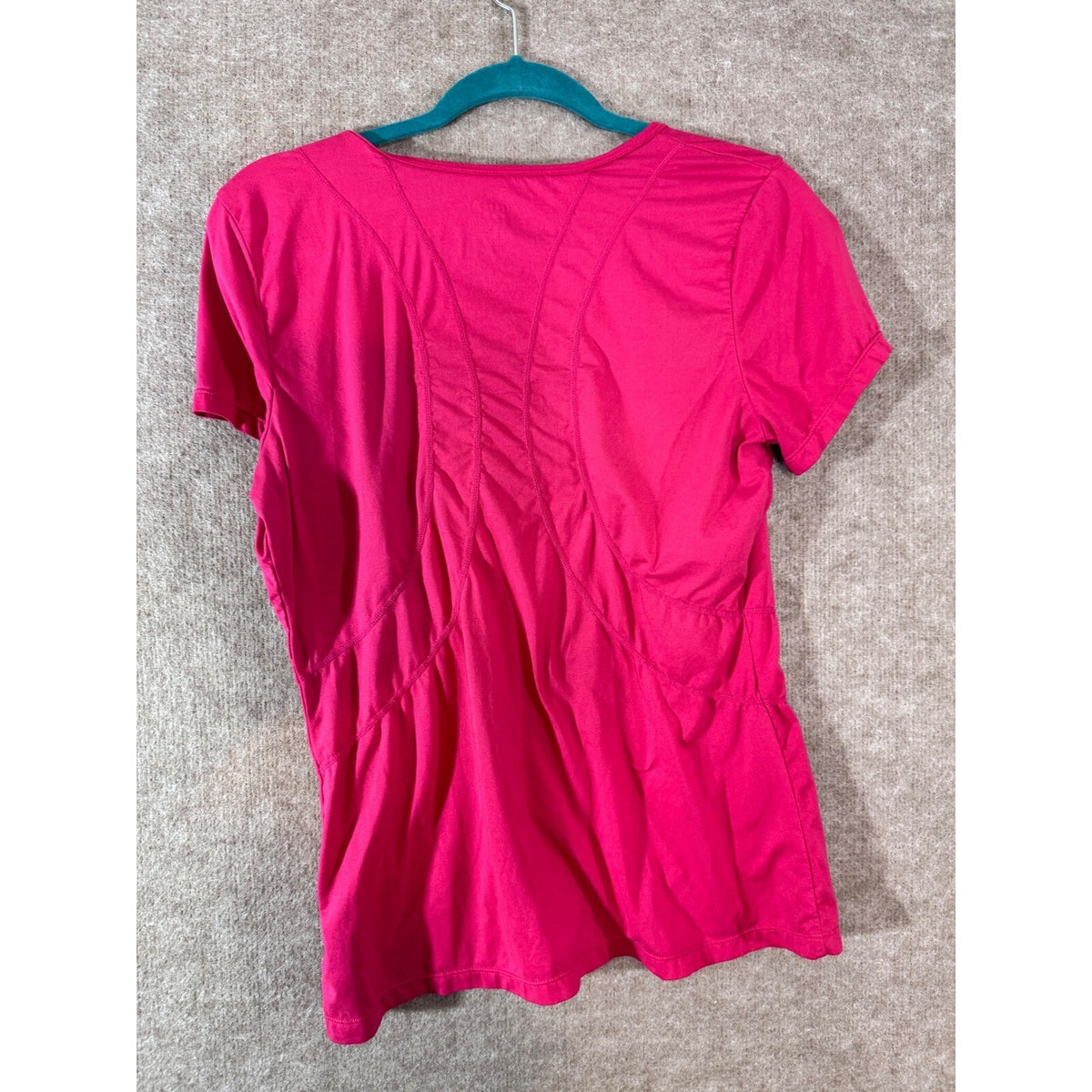 Reebok Active Short Sleeve Tee Womens Large Pink Performance Athletic Gym Top