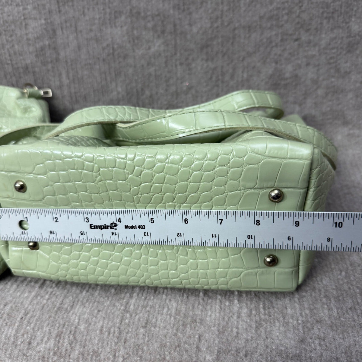 Sage Green Croc Embossed 3 PC Synthetic Purse Set Bucket Bag Crossbody Wallet