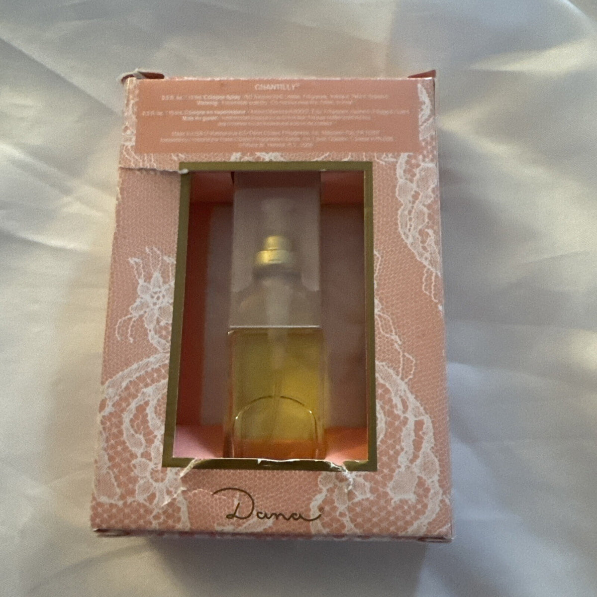 Dana Chantilly Cologne Spray 0.5oz Travel NEW, Box Dented