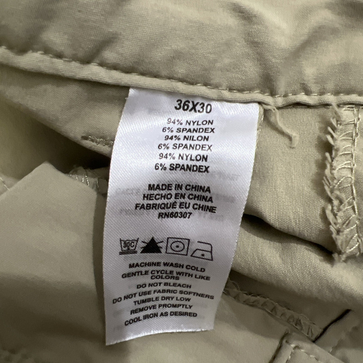 UB Tech Cargo Pants Mens 36x30 Brown Outdoor Hiking Performance Fishing Golf