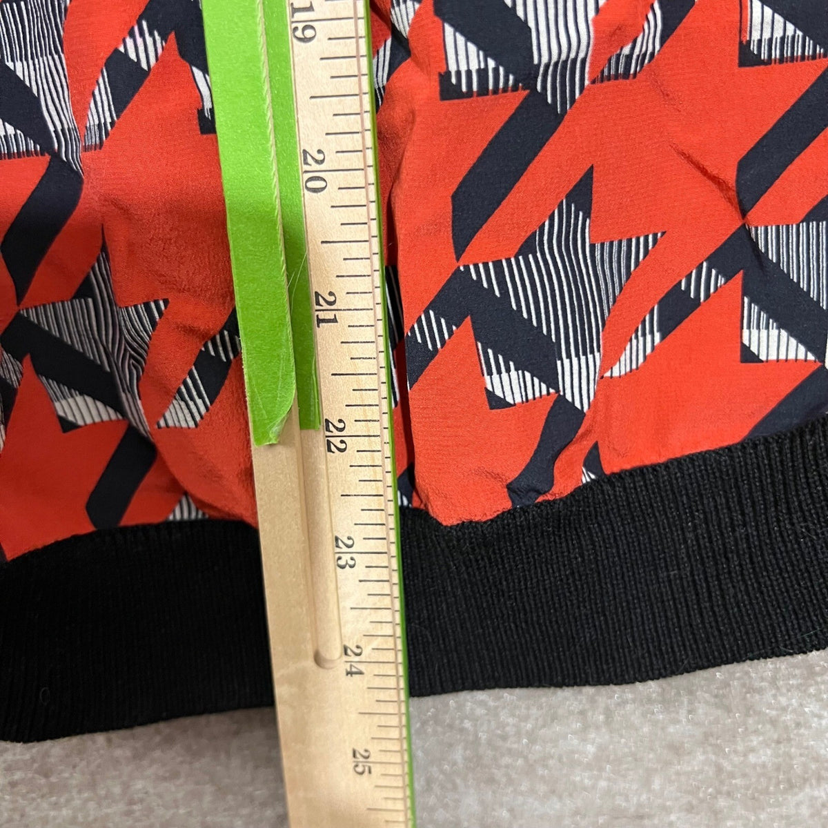 Rebecca Minkoff Silk Cashmere Mixed Media Top Small Red Houndstooth FLAW
