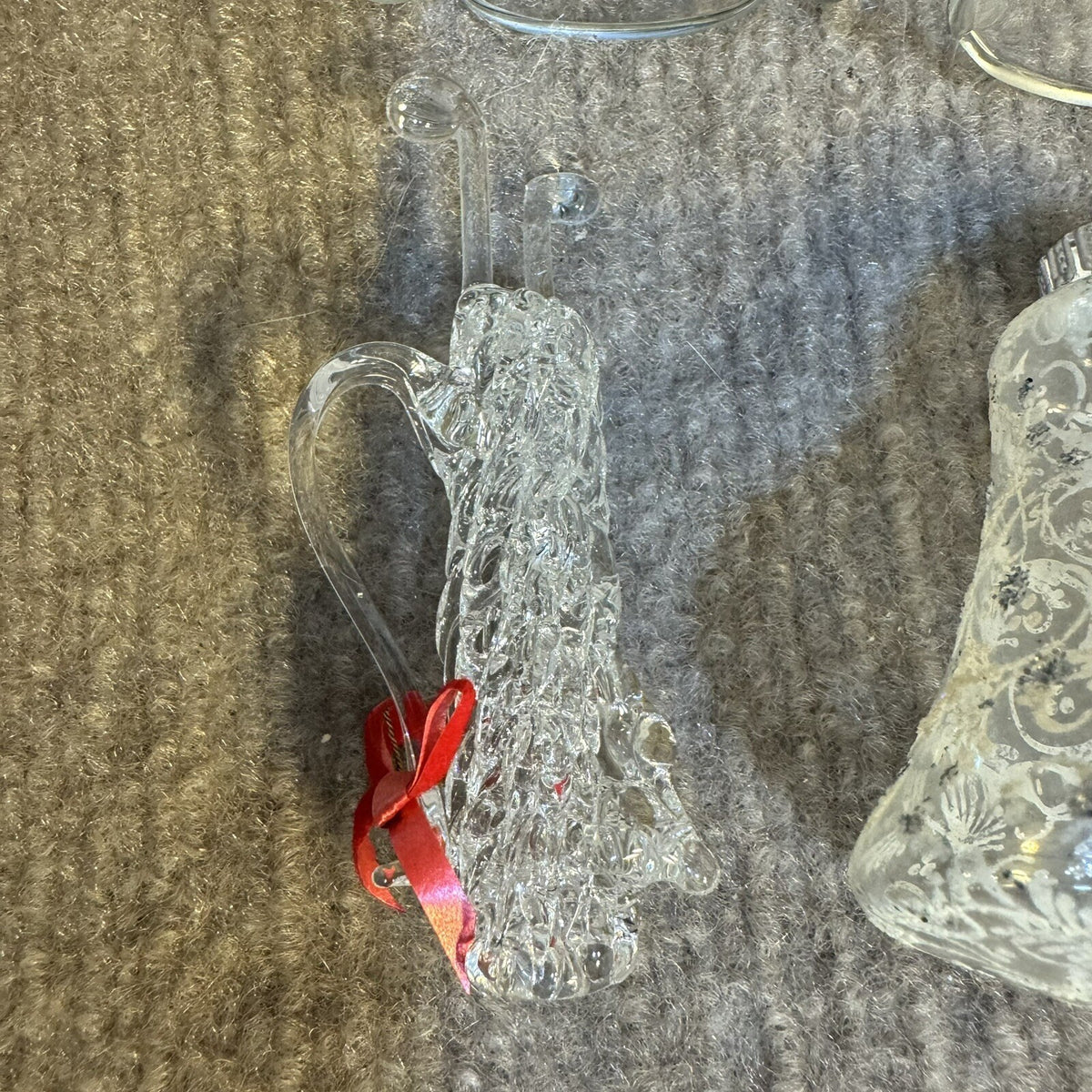 Vintage Clear Glass Bells with Glass Art Clappers, golf bag, Candy,  Ornaments