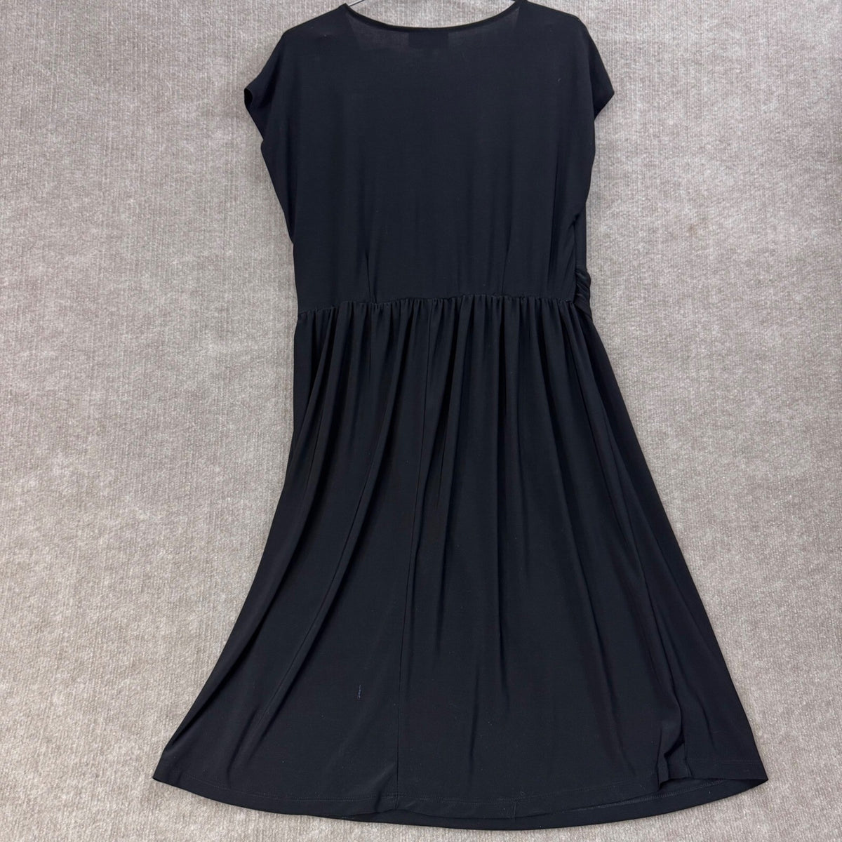 Olivia Matthews Black Embellished V Neck Ruched Waist Cap Sleeve Dress 2X